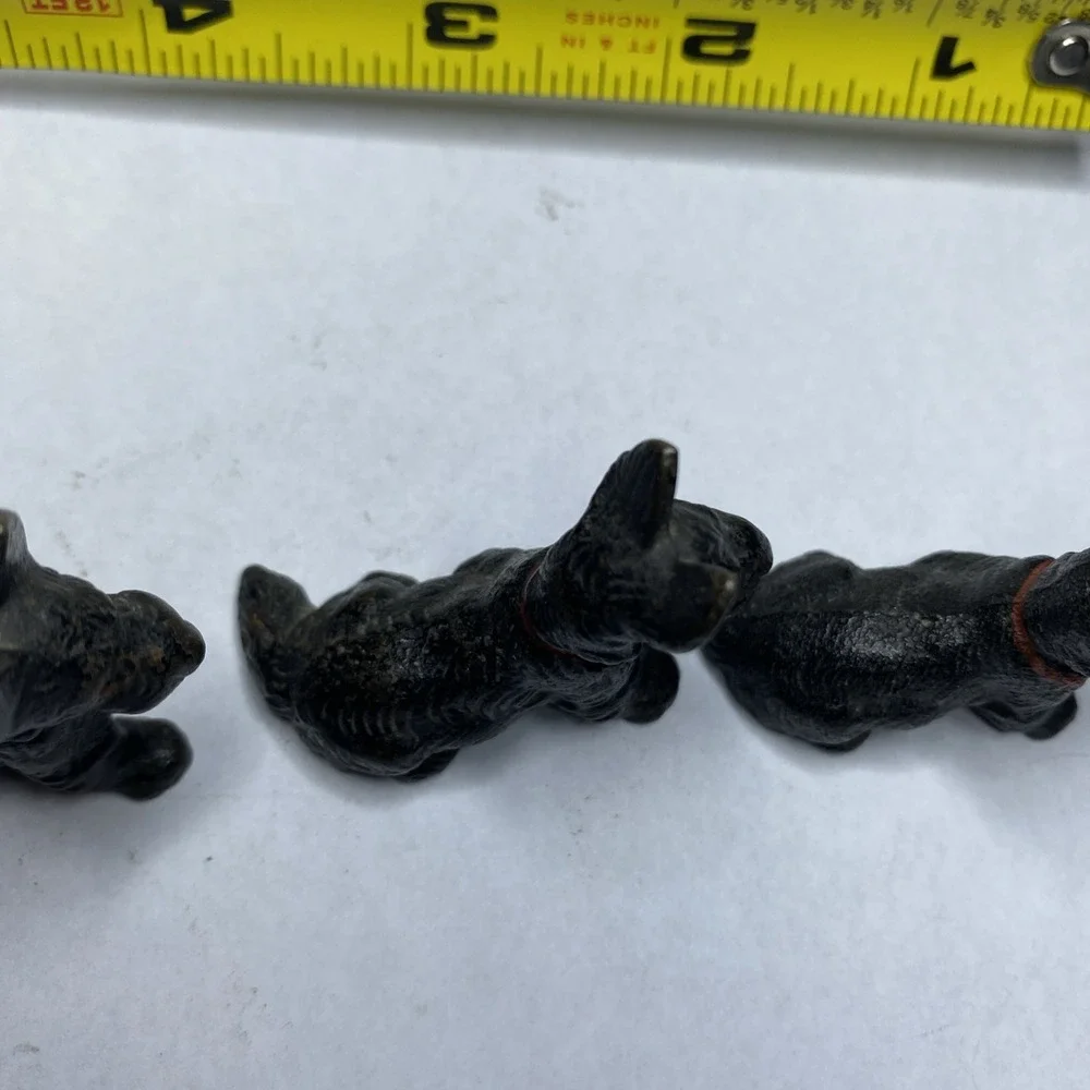 Vintage Hubley? Scottie‎ Dog Lot Of 3 Paperweight Figurines Scottish Terrier